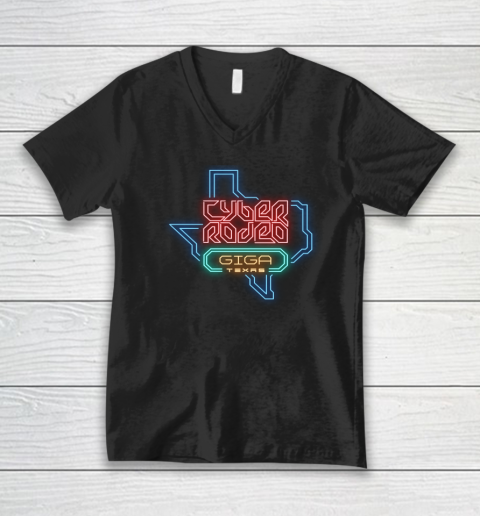 Cyber Rodeo Shirt Elon Musk Giga Texas Tesla Event V-Neck T-Shirt