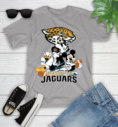 NFL Jacksonville Jaguars Mickey Mouse Donald Duck Goofy Football Shirt Youth T-Shirt 4