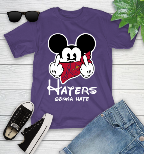 MLB Atlanta Braves Haters Gonna Hate Mickey Mouse Disney Baseball T Shirt_000 Youth T-Shirt 3