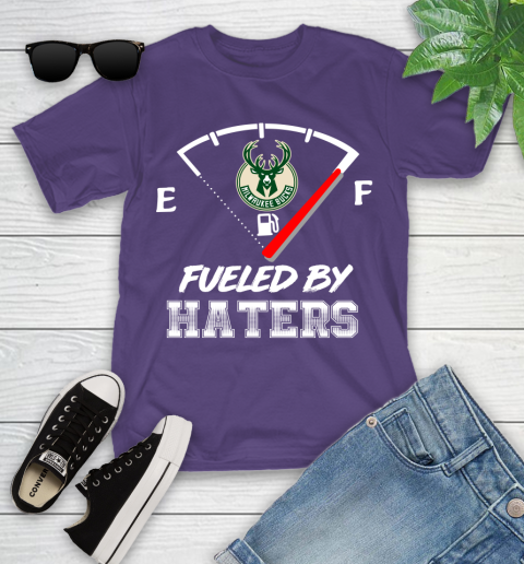 Milwaukee Bucks NBA Basketball Fueled By Haters Sports Youth T-Shirt - Image 4