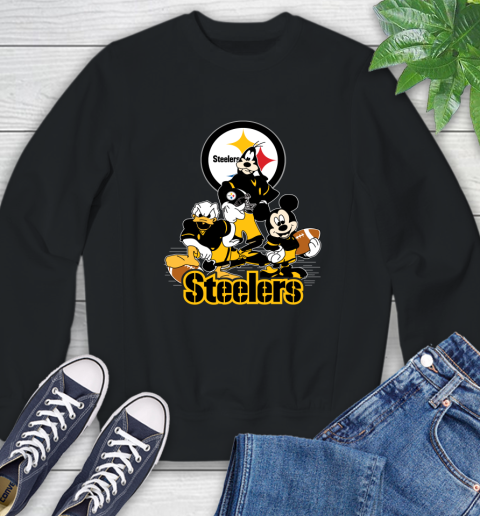 NFL Pittsburgh Steelers Mickey Mouse Donald Duck Goofy Football Shirt Sweatshirt