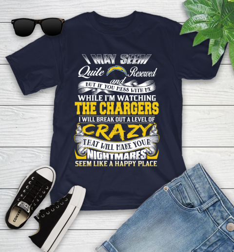 Los Angeles Chargers NFL Football Don't Mess With Me While I'm Watching My Team Youth T-Shirt 2