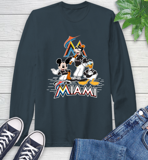 MLB Miami Marlins Mickey Mouse Donald Duck Goofy Baseball T Shirt Long Sleeve T-Shirt 10 MLB Miami Marlins Mickey Mouse Donald Duck Goofy Baseball T Shirt Long Sleeve T-Shirt - Image 10