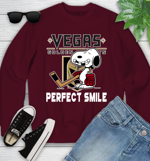 NHL Vegas Golden Knights Snoopy Perfect Smile The Peanuts Movie Hockey T Shirt Youth Sweatshirt 4