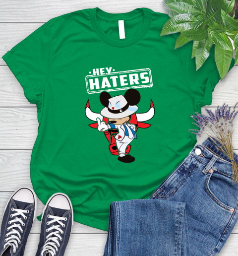 NBA Hey Haters Mickey Basketball Sports Chicago Bulls Women's T-Shirt 9