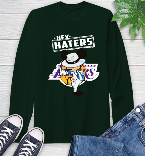 NBA Hey Haters Mickey Basketball Sports Los Angeles Lakers Long Sleeve T-Shirt 7
