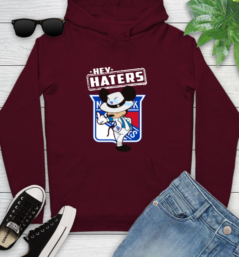 NHL Hey Haters Mickey Hockey Sports New York Rangers Youth Hoodie 7