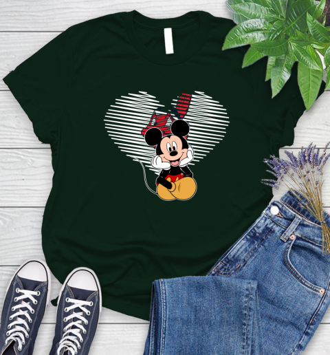 MLB Cleveland Indians The Heart Mickey Mouse Disney Baseball T Shirt_000 Women's T-Shirt 6