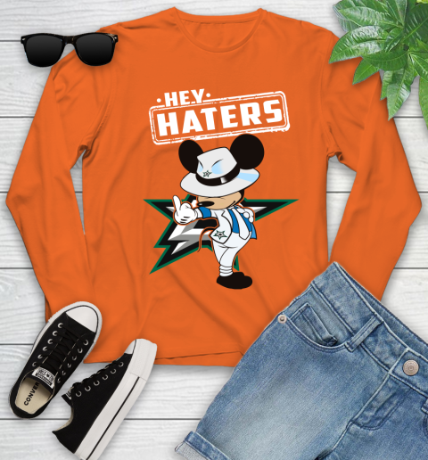 NHL Hey Haters Mickey Hockey Sports Dallas Stars Youth Long Sleeve 3