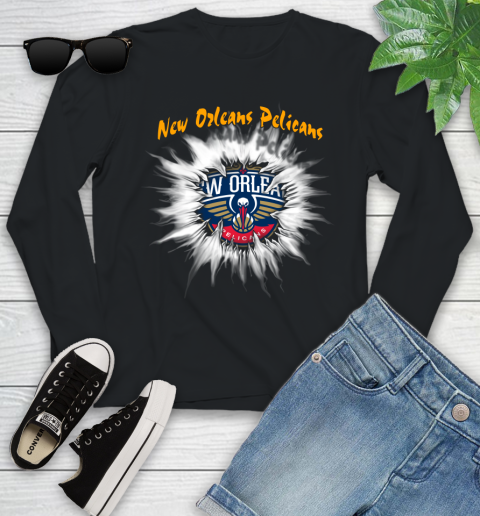 New Orleans Pelicans NBA Basketball Rip Sports Youth Long Sleeve