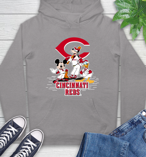MLB Cincinnati Reds Mickey Mouse Donald Duck Goofy Baseball T Shirt Hoodie 6