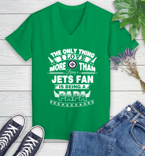 NHL The Only Thing I Love More Than Being A Winnipeg Jets Fan Is Being A Papa Hockey Women's V-Neck T-Shirt 5