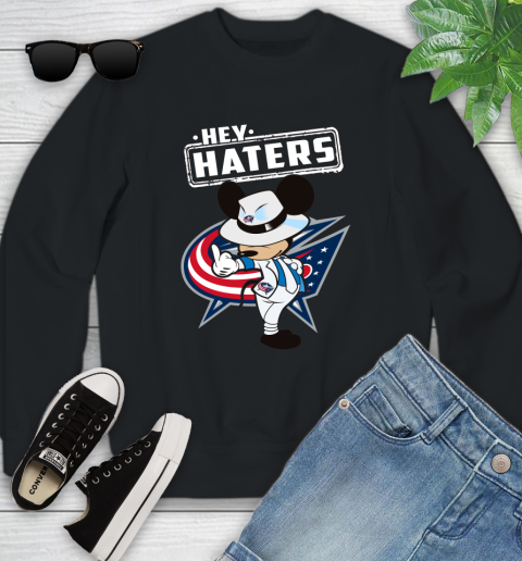 NHL Hey Haters Mickey Hockey Sports Columbus Blue Jackets Youth Sweatshirt