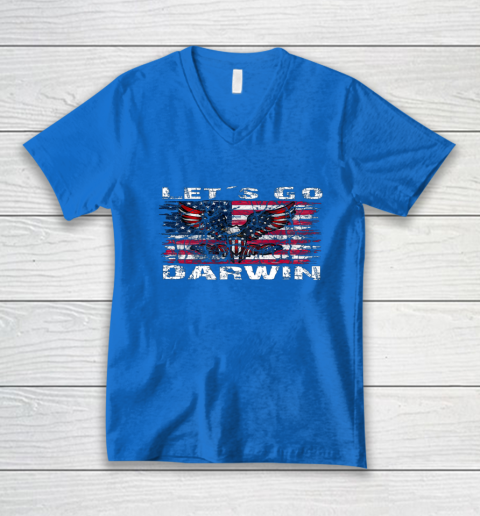 Let's go Darwin America Flag Eagle V-Neck T-Shirt 4