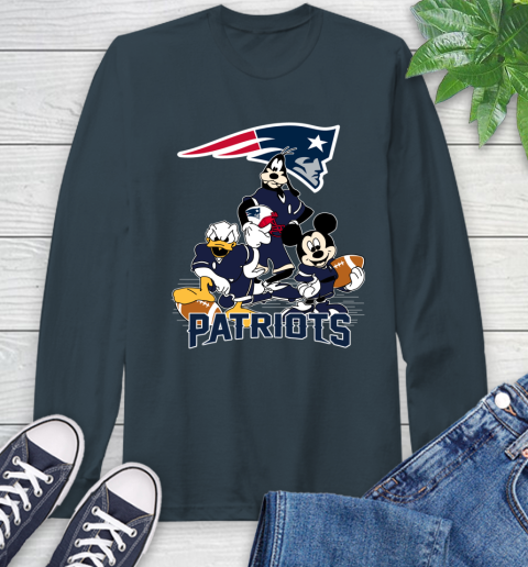 NFL New England Patriots Mickey Mouse Donald Duck Goofy Football Shirt Long Sleeve T-Shirt 9