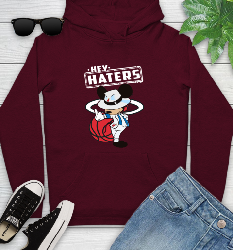NBA Hey Haters Mickey Basketball Sports Miami Heat Youth Hoodie 7