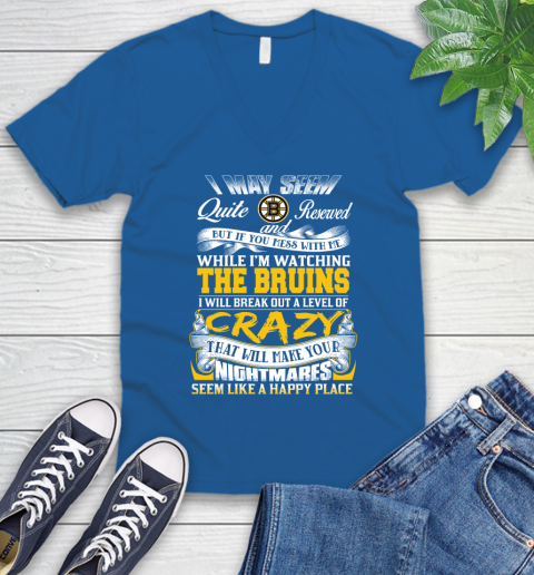 Boston Bruins NHL Hockey Don't Mess With Me While I'm Watching My Team V-Neck T-Shirt 5