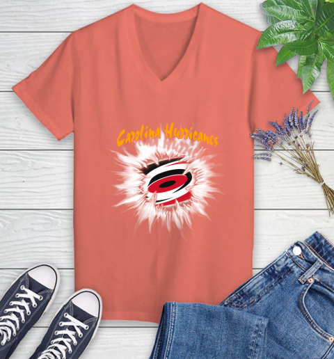 Carolina Hurricanes NHL Hockey Adoring Fan Rip Sports Women's V-Neck T-Shirt 6