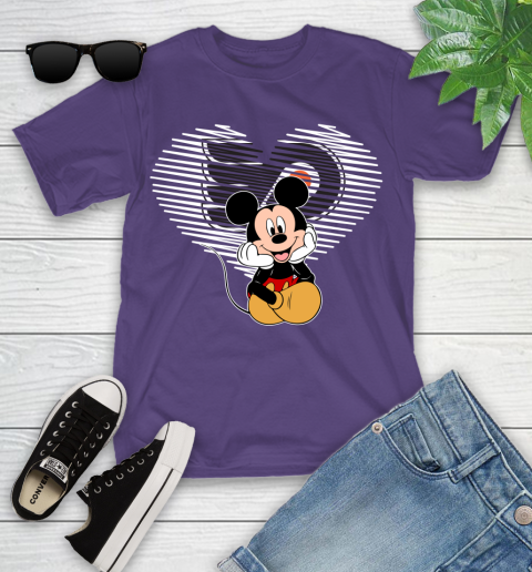 NHL Philadelphia Flyers The Heart Mickey Mouse Disney Hockey Youth T-Shirt 3