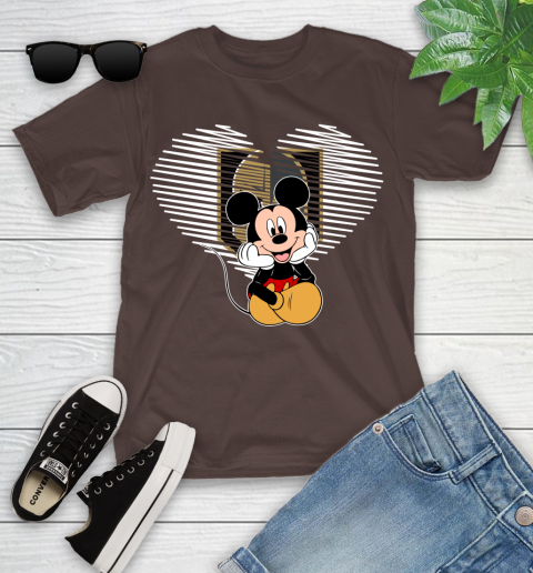 NHL Vegas Golden Knights The Heart Mickey Mouse Disney Hockey Youth T-Shirt 7