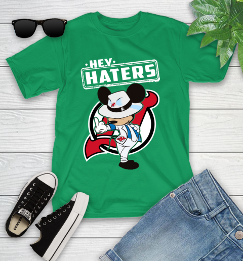 NHL Hey Haters Mickey Hockey Sports New Jersey Devils Youth T-Shirt 8