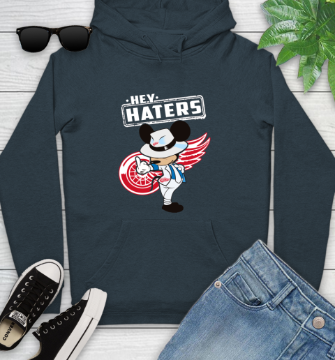 NHL Hey Haters Mickey Hockey Sports Detroit Red Wings Youth Hoodie 10
