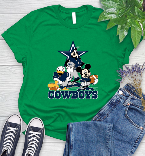 NFL Dallas Cowboys Mickey Mouse Donald Duck Goofy Football Shirt Women's T-Shirt 9