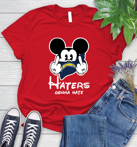 NFL Los Angeles Chargers Haters Gonna Hate Mickey Mouse Disney Football T Shirt Women's T-Shirt 13