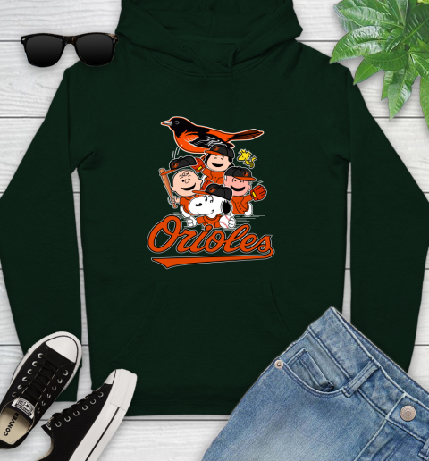 MLB Baltimore Orioles Snoopy Charlie Brown Woodstock The Peanuts Movie Baseball T Shirt_000 Youth Hoodie 14