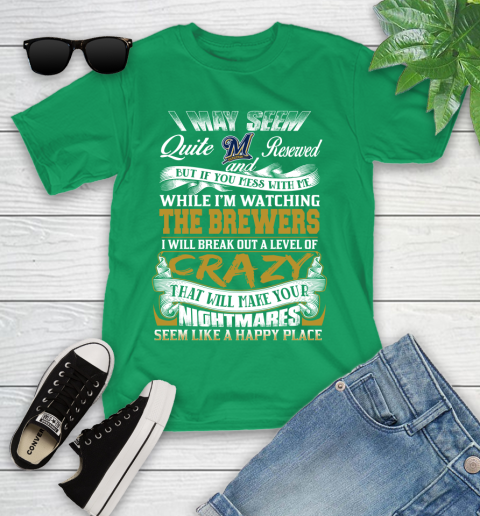Milwaukee Brewers MLB Baseball Don't Mess With Me While I'm Watching My Team Youth T-Shirt 8