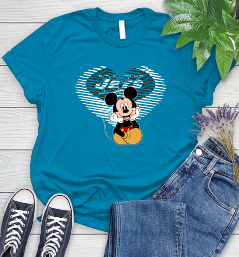 NFL New York Jets The Heart Mickey Mouse Disney Football T Shirt_000 Women's T-Shirt 10