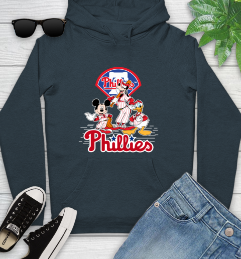 MLB Philadelphia Phillies Mickey Mouse Donald Duck Goofy Baseball T Shirt Youth Hoodie 10
