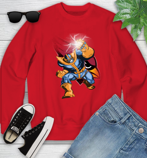 Arizona Cardinals NFL Football Thanos Avengers Infinity War Marvel Youth Sweatshirt 8