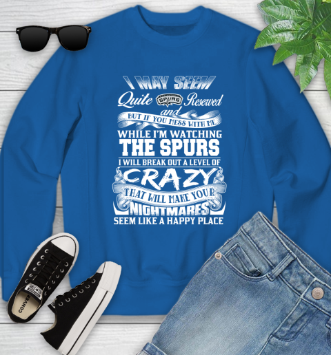 San Antonio Spurs NBA Basketball Don't Mess With Me While I'm Watching My Team Youth Sweatshirt 8 San Antonio Spurs NBA Basketball Don't Mess With Me While I'm Watching My Team Youth Sweatshirt - Image 8