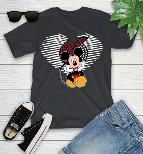 NBA Portland Trail Blazers The Heart Mickey Mouse Disney Basketball Youth T-Shirt