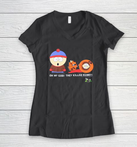 Oh My God They Killed Kenny Shirt South Park Adult Cartoon Women's V-Neck T-Shirt 4