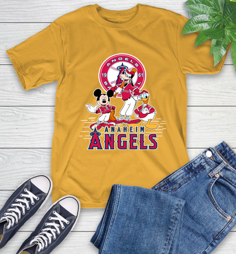 MLB Los Angeles Angels Mickey Mouse Donald Duck Goofy Baseball T Shirt T-Shirt 2