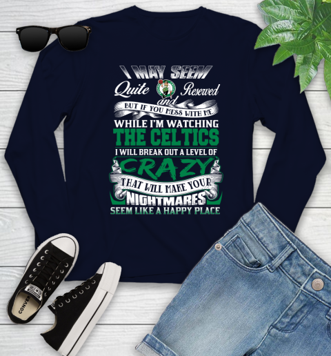 Boston Celtics NBA Basketball Don't Mess With Me While I'm Watching My Team Youth Long Sleeve 2