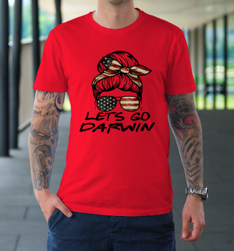 Lets Go Darwin Us Flag Sarcastic T-Shirt 6
