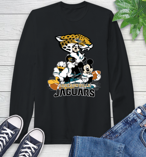 NFL Jacksonville Jaguars Mickey Mouse Donald Duck Goofy Football Shirt Long Sleeve T-Shirt