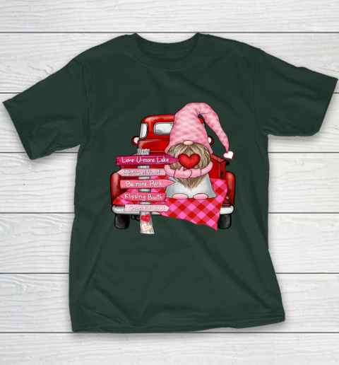 Valentine Vintage Red Truck Gnomes You And Me Valentines Day Youth T-Shirt 11