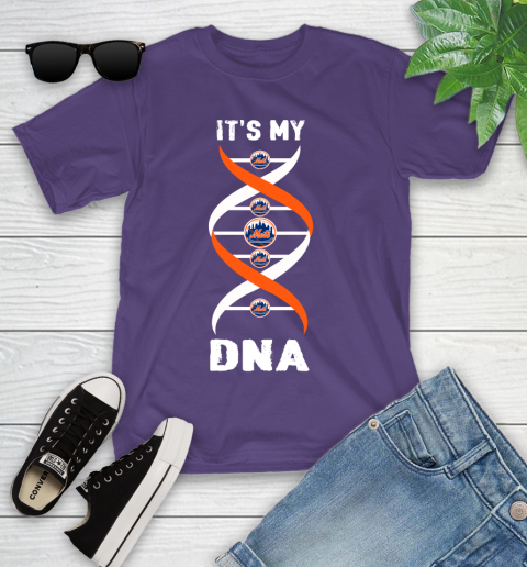 New York Mets MLB Baseball It's My DNA Sports Youth T-Shirt 3