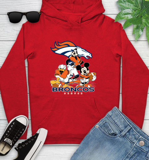 NFL Denver Broncos Mickey Mouse Donald Duck Goofy Football Shirt Youth Hoodie 12