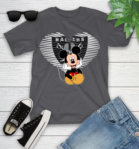 NFL Oakland Raiders The Heart Mickey Mouse Disney Football T Shirt_000 Youth T-Shirt 6