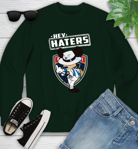 NHL Hey Haters Mickey Hockey Sports Florida Panthers Youth Sweatshirt 9