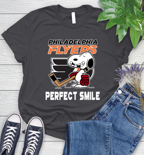 NHL Philadelphia Flyers Snoopy Perfect Smile The Peanuts Movie Hockey T Shirt Women's T-Shirt 8