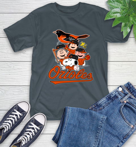 MLB Baltimore Orioles Snoopy Charlie Brown Woodstock The Peanuts Movie Baseball T Shirt_000 T-Shirt 10