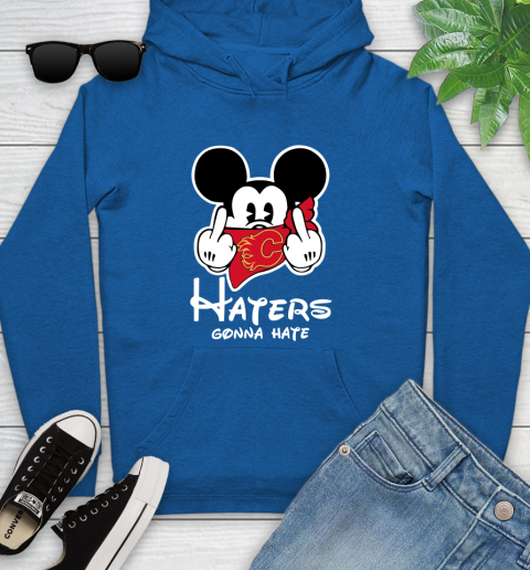 NHL Calgary Flames Haters Gonna Hate Mickey Mouse Disney Hockey T Shirt Youth Hoodie 11