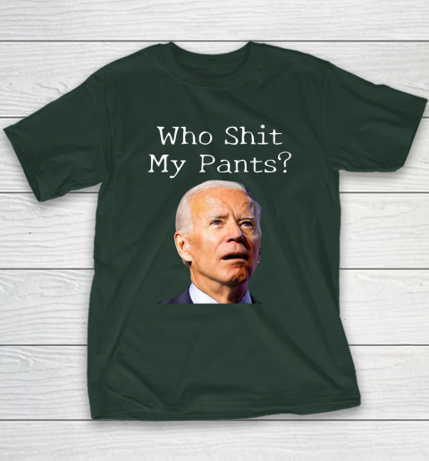 Who Shit My Pants Funny Anti Joe Biden Bathroom Accident In Rome Youth T-Shirt 3