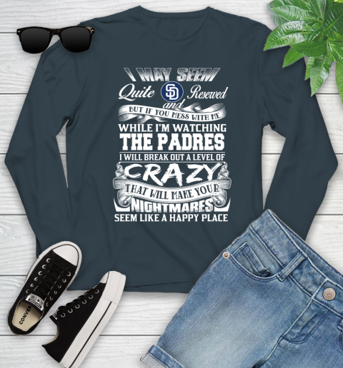 San Diego Padres MLB Baseball Don't Mess With Me While I'm Watching My Team Youth Long Sleeve 9